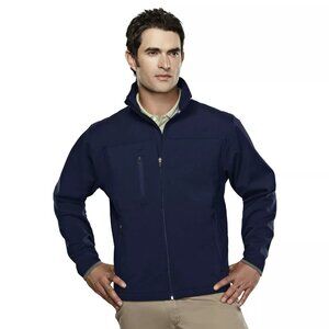 Tri-Mountain Flight 6400 Stretch Bonded Soft Shell Jacket, 3X-Large, Navy Blue